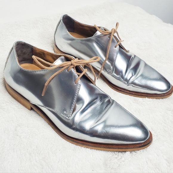 Everlane Shoes - Everlane  E2 Shine Silver Modern Oxfords